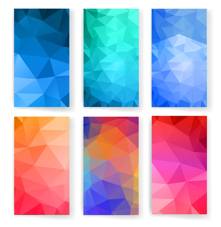 Abstract Low Poly Backgrounds Vector Set