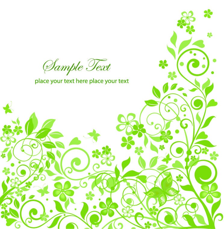 Green Floral Design Vector Illustration