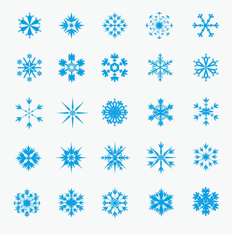 Ice Crystal Snowflakes Vector Graphic