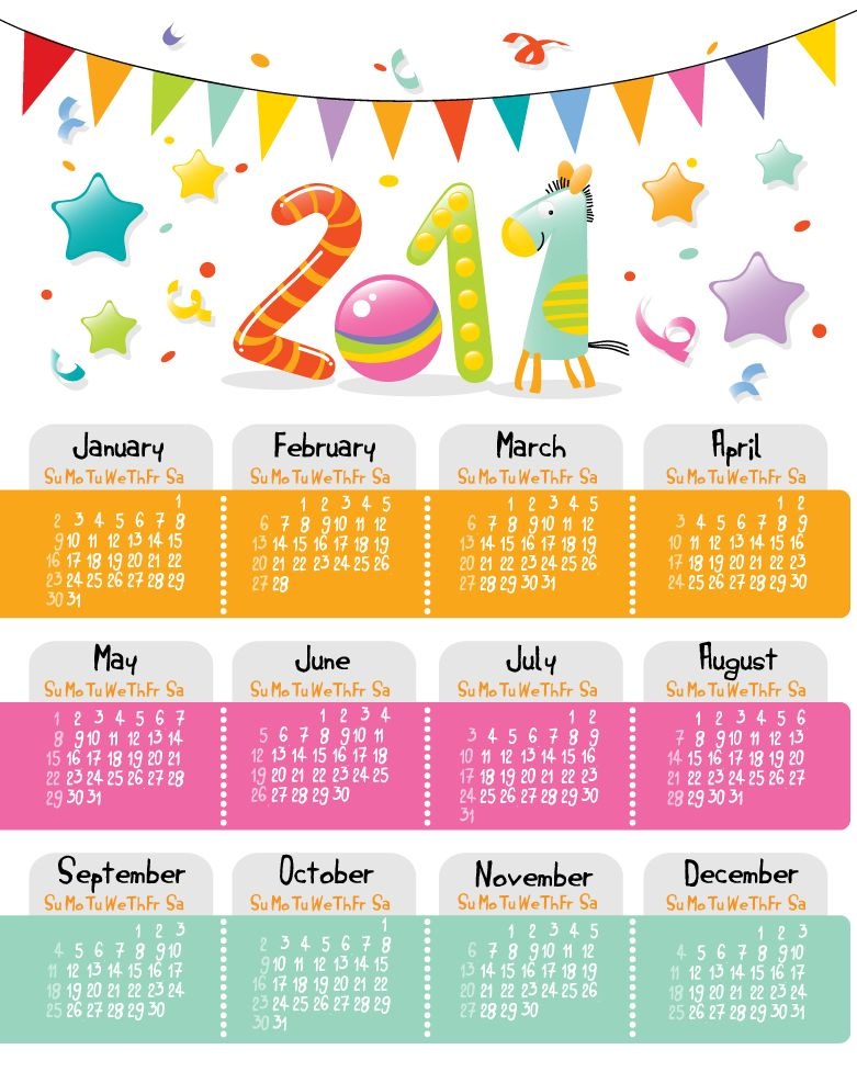 Lovely Style Calendar for 2011 Vector Graphic