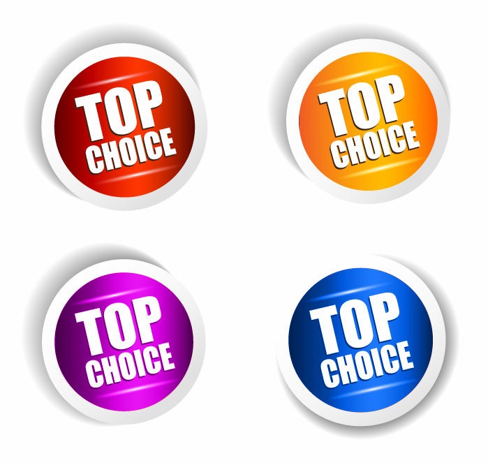 Top Choice Sticker Vector Set