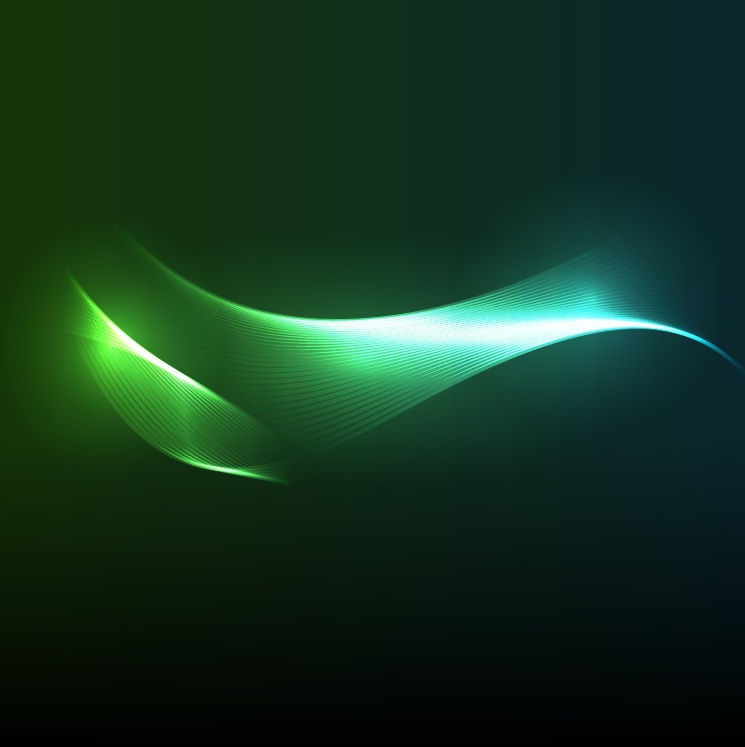 Blue and Green Tones Wave Line on Dark Light Background Vector Graphic
