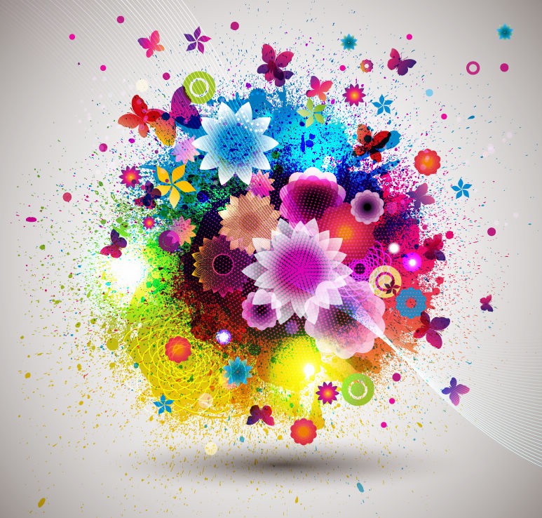 Beautiful Fashion Abstract Flower Design Vector Graphic