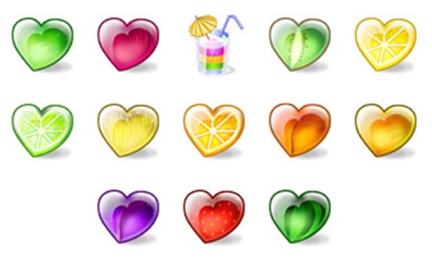 Free Fruity Hearts Icons
