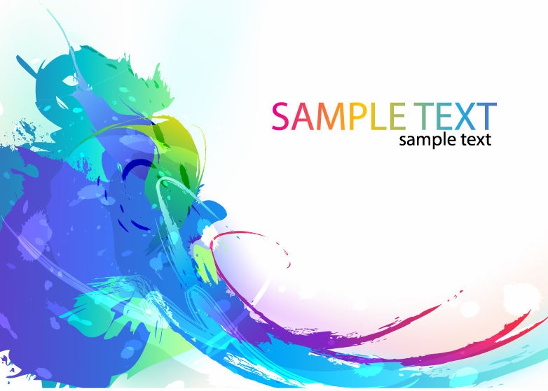 Abstract Colorful Paint Ink Splashes Background