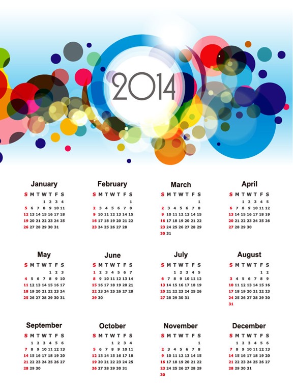 Calendar for 2014 Vector Illustration
