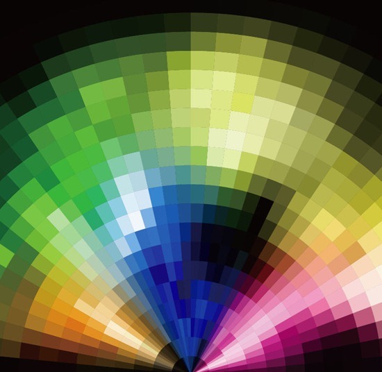 Abstract Radial Colorful Mosaic Background Vector