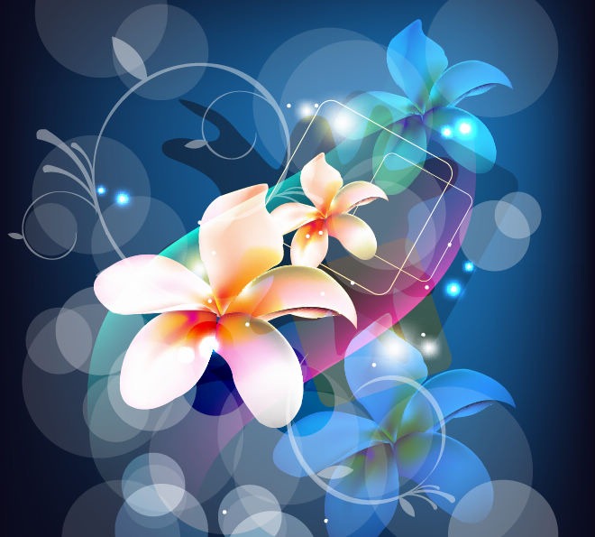 Free Abstract Background with Flower Vector Art