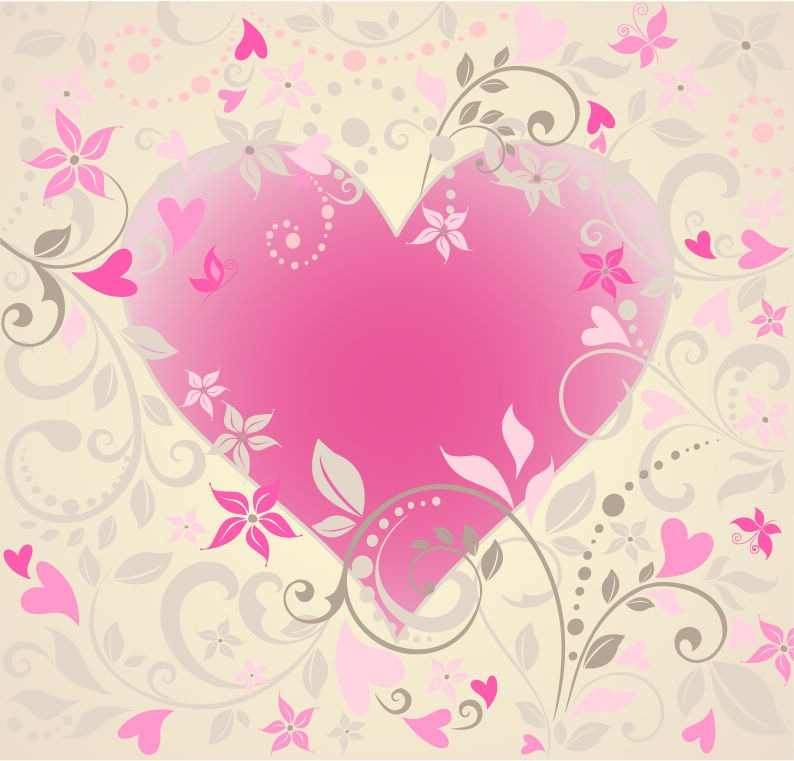 Vector Heart with Floral Ornament