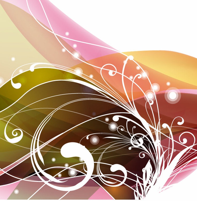 Swirly Floral Abstract Background Vector Graphic