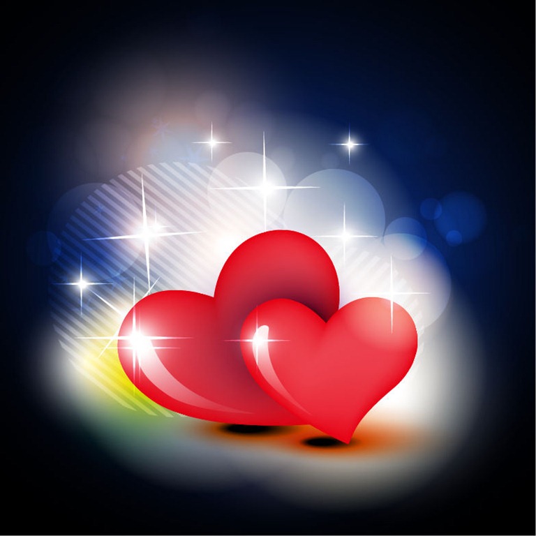 Beautiful Red Heart Vector Design Background