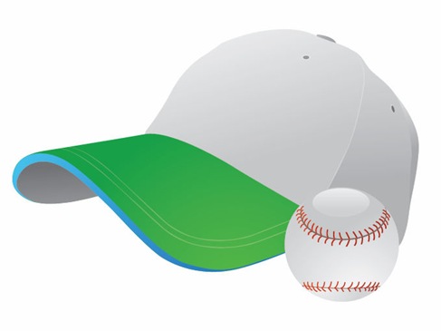 Baseball and Cap Vector Graphic