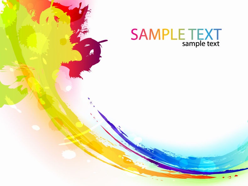 Colorful Paint Ink Splashes Vector Background
