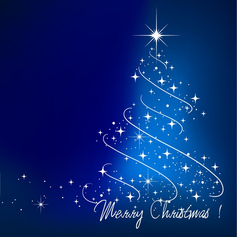 Blue Christmas Tree Vector Illustration