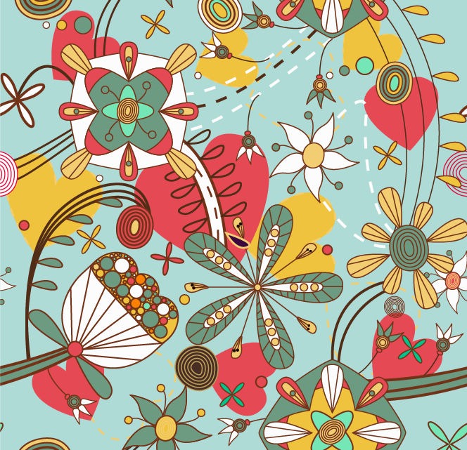 Vector Seamless Floral Pattern Background