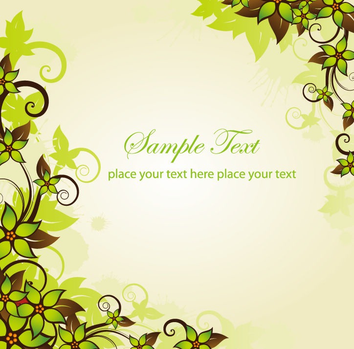 Green Floral Frame Vector Graphic