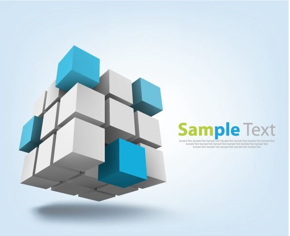 Abstract Cubes Background Vector Illustration