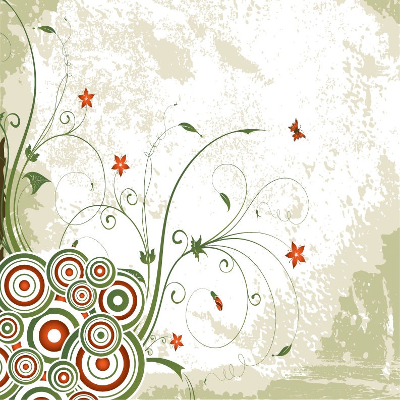 Vintage Swirl Floral Background Vector