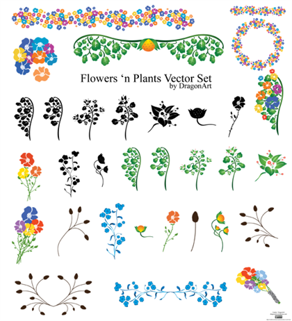 Free Flowers'n Plants Vector Set