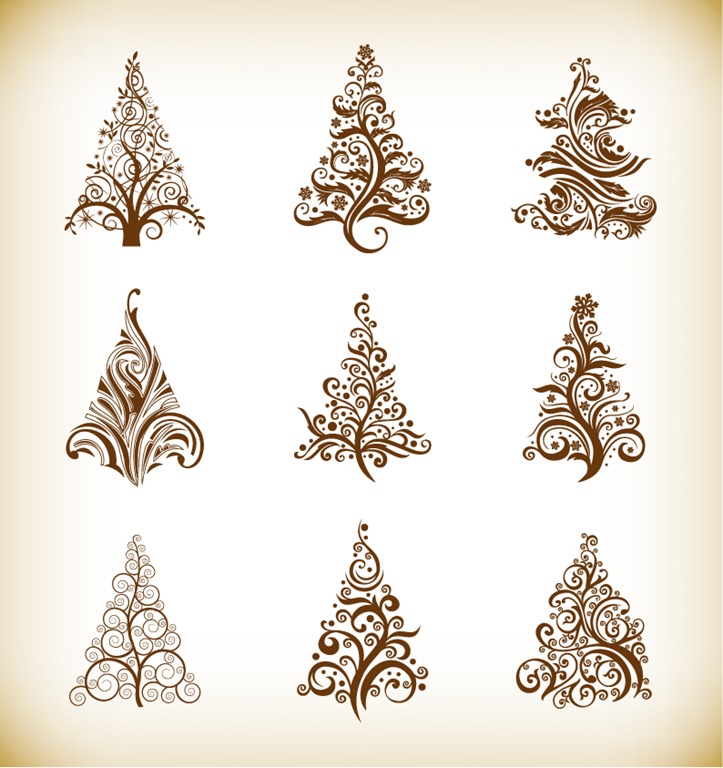 Vector Set of Christmas Trees