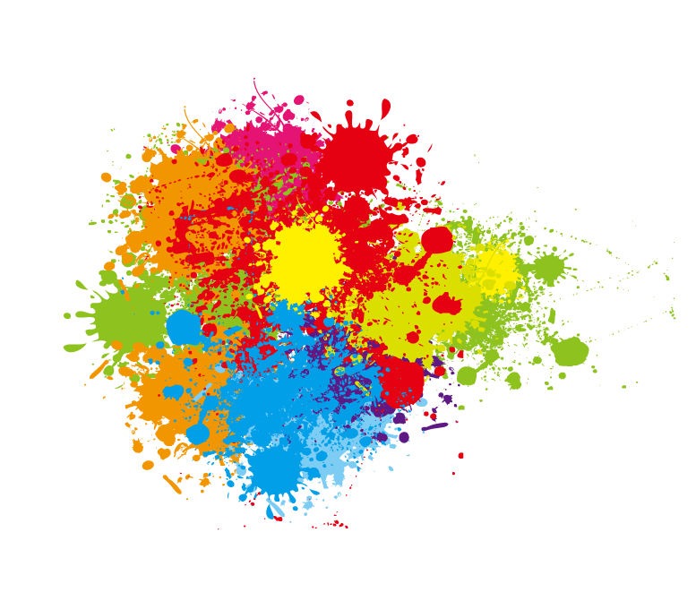 Abstract Colorful Splashes Vector Graphic Art
