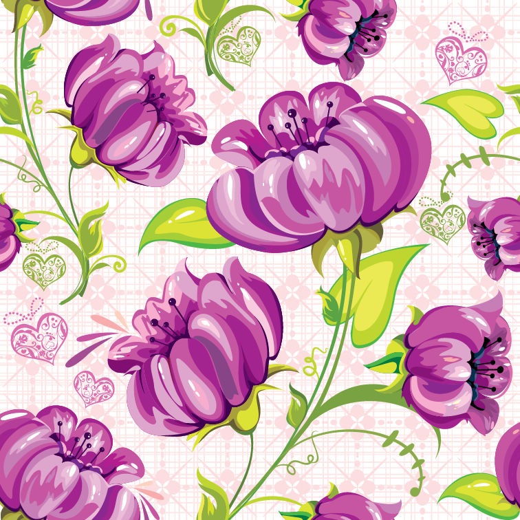 Abstract Flowers Seamless Background Vector