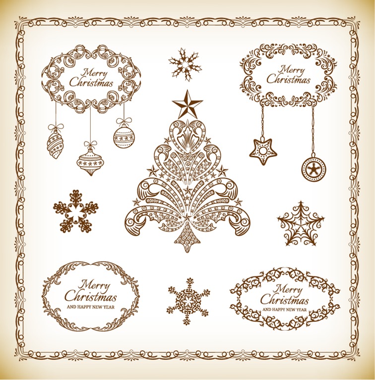 Christmas Decoration Element Vector Collection