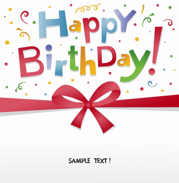 Free Happy Birthday Greeting Card Vector