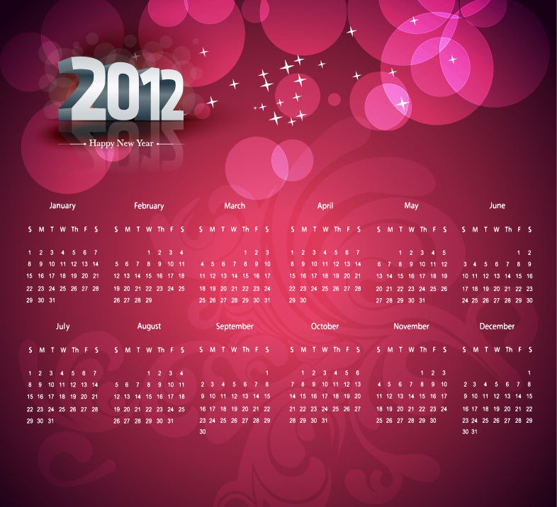 Calendar 2012 Vector