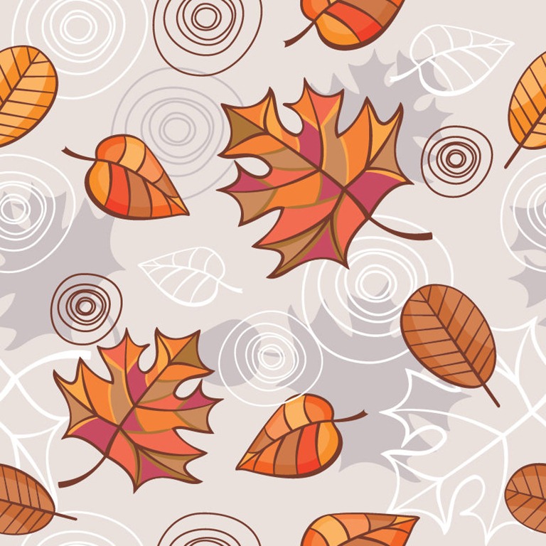 Vector Seamless Background with Autumn Leaves