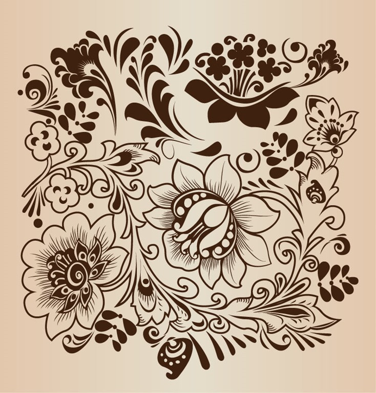 Decorative Flower Pattern Vector Illustration