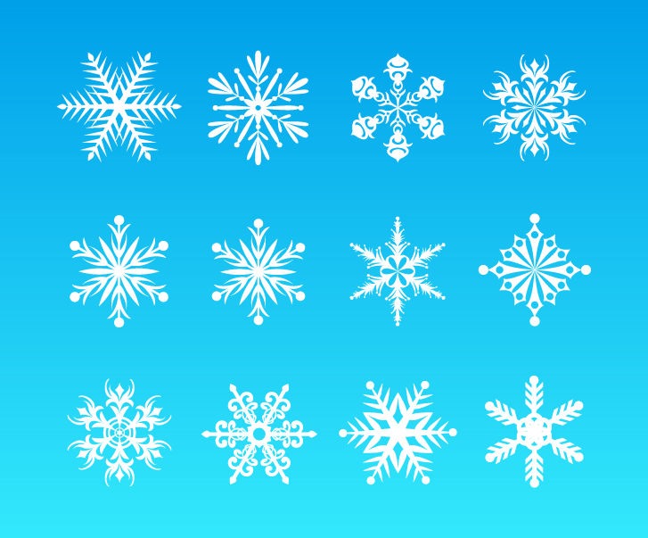 Vector Snowflakes Set for Christmas Design