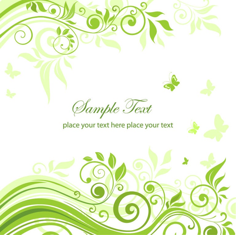 Green Floral Ornament Vector Graphic