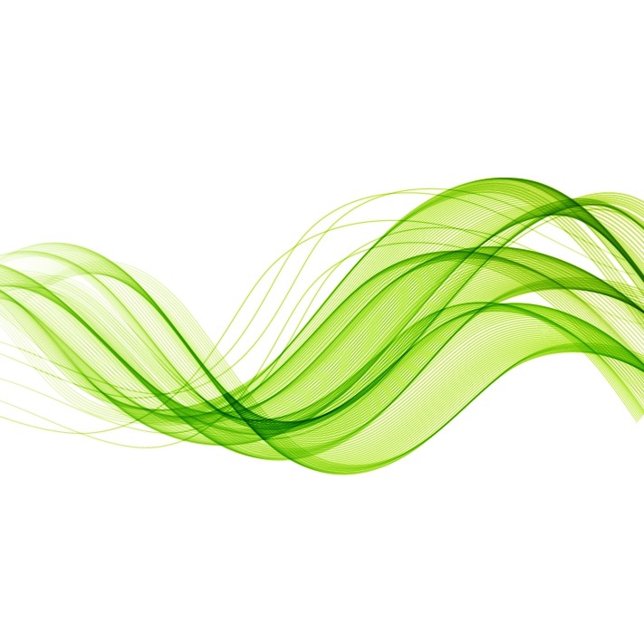 Abstract Green Wavy Lines Vector Background