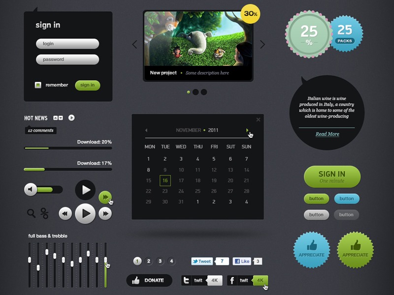 Futurico - User Interface Elements Free Pack
