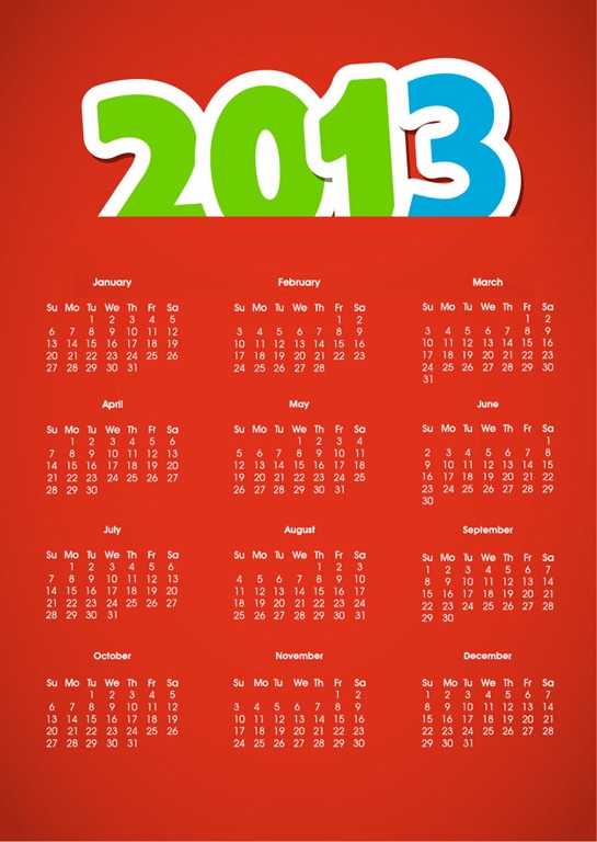 Calendar 2013 Vector