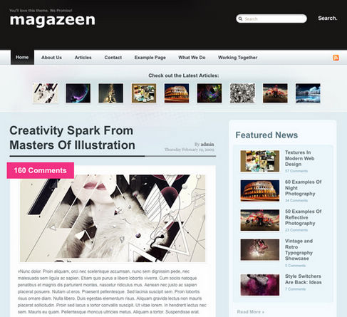 Free Magazine-Look WordPress Theme - Magazeen