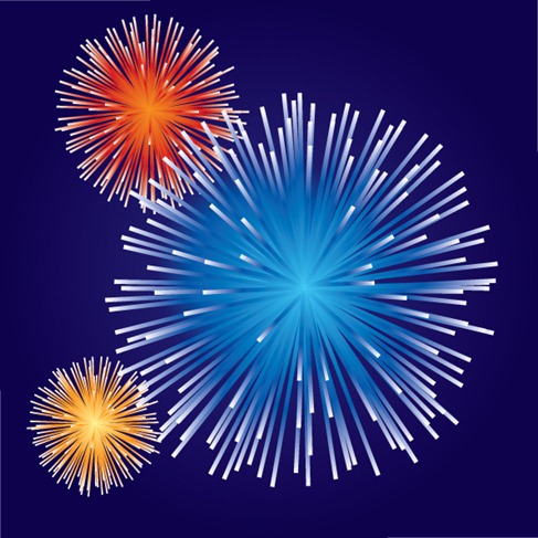 5 Vector brilliant fireworks