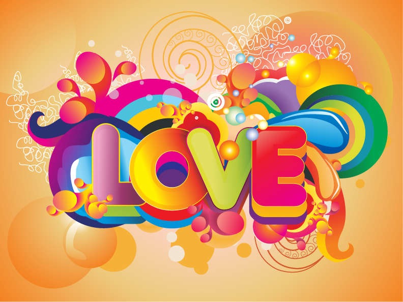 Colorful Love Background Vector Art
