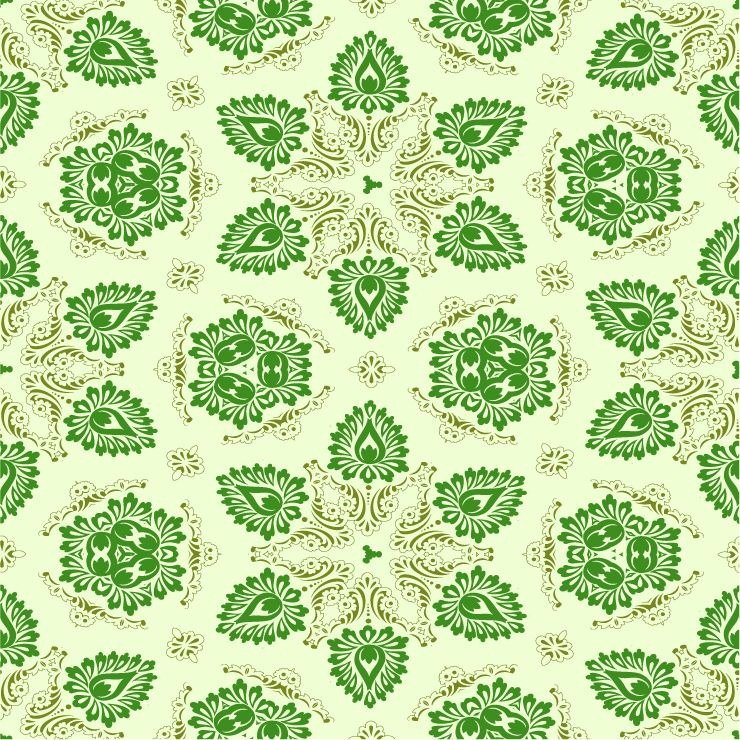 Vector Green Seamless Floral Ornament