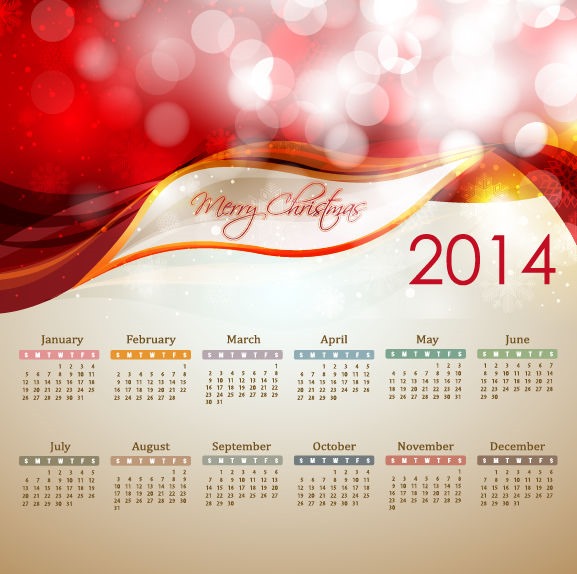 2014 New Year Calendar Illustration Vector