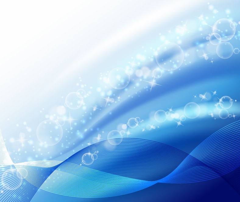 Abstract Bubble Wave Blue Background