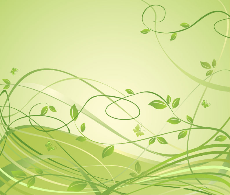 Abstract Floral Green Background