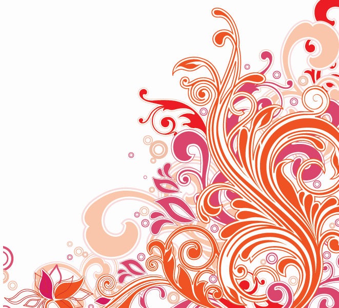 Swirl Floral Design Vector Art