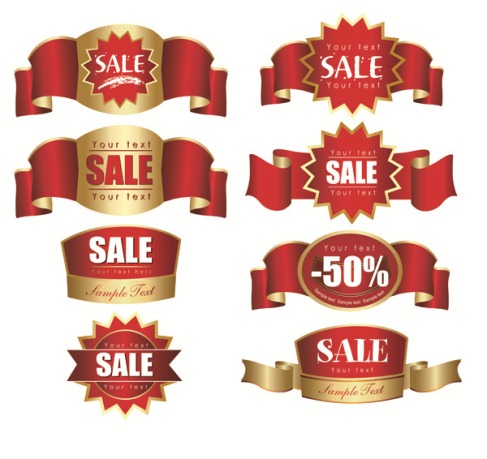 Sale Discount label vector materials