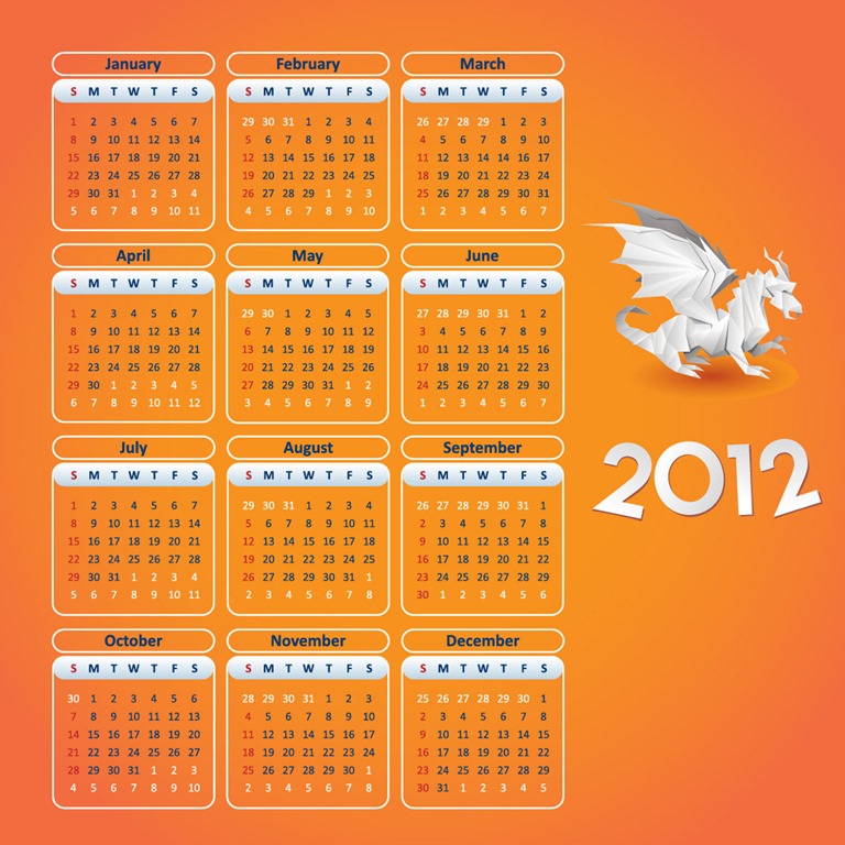 Year 2012 Calendar