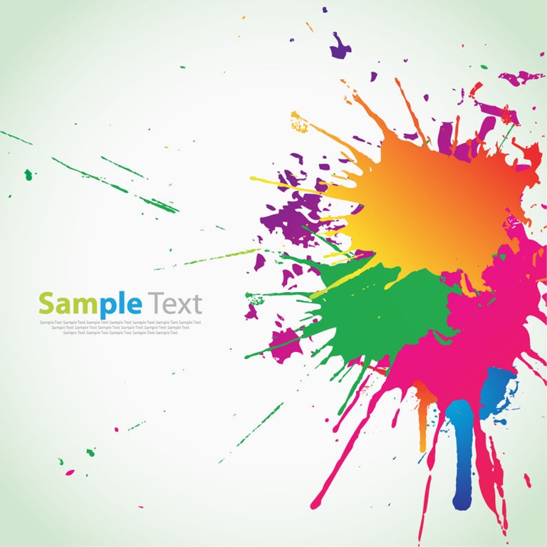 Colorful Ink Splashes Background Vector Graphic
