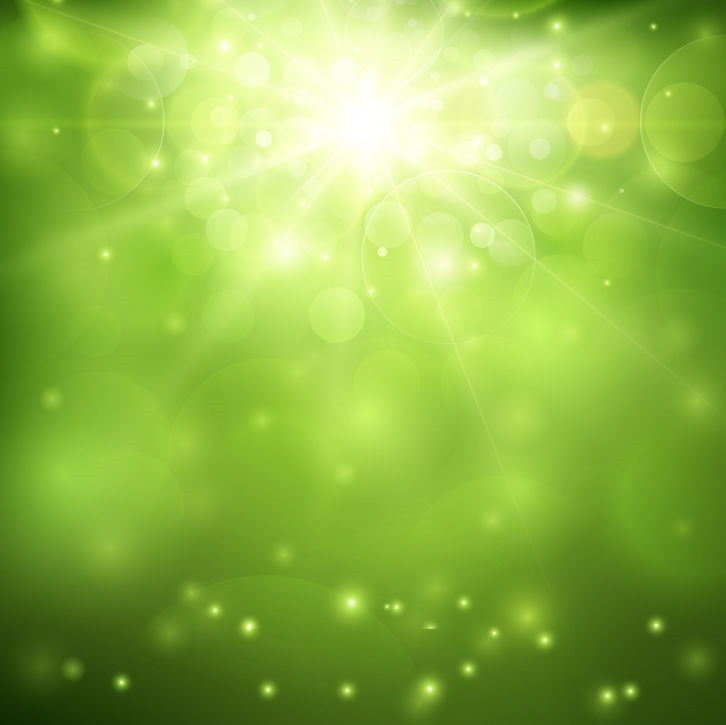 Green Blurred Background and Sunlight Vector Illustration