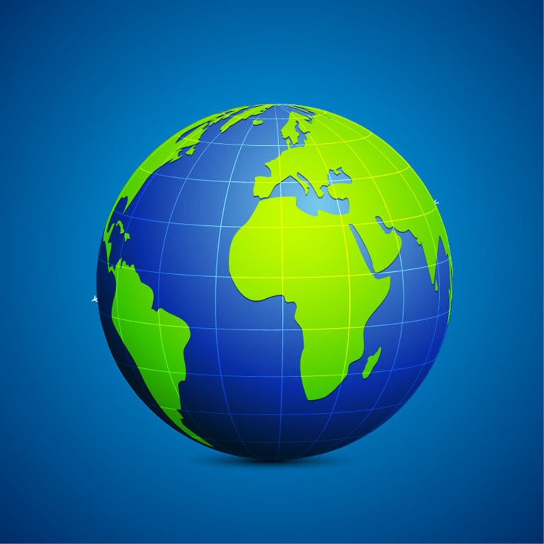 Modern Globe Blue and Green Connection Vector Illustration