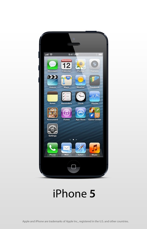 Apple iPhone 5 black PSD